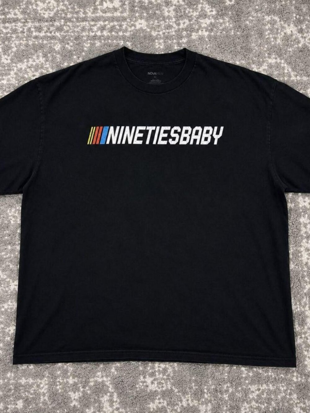 Nineties Baby Black Graphic Tee XL Retro Streetwear